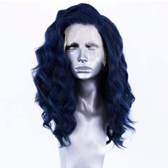 Blue Short Wave Lace Wig - Picture 3 of 5